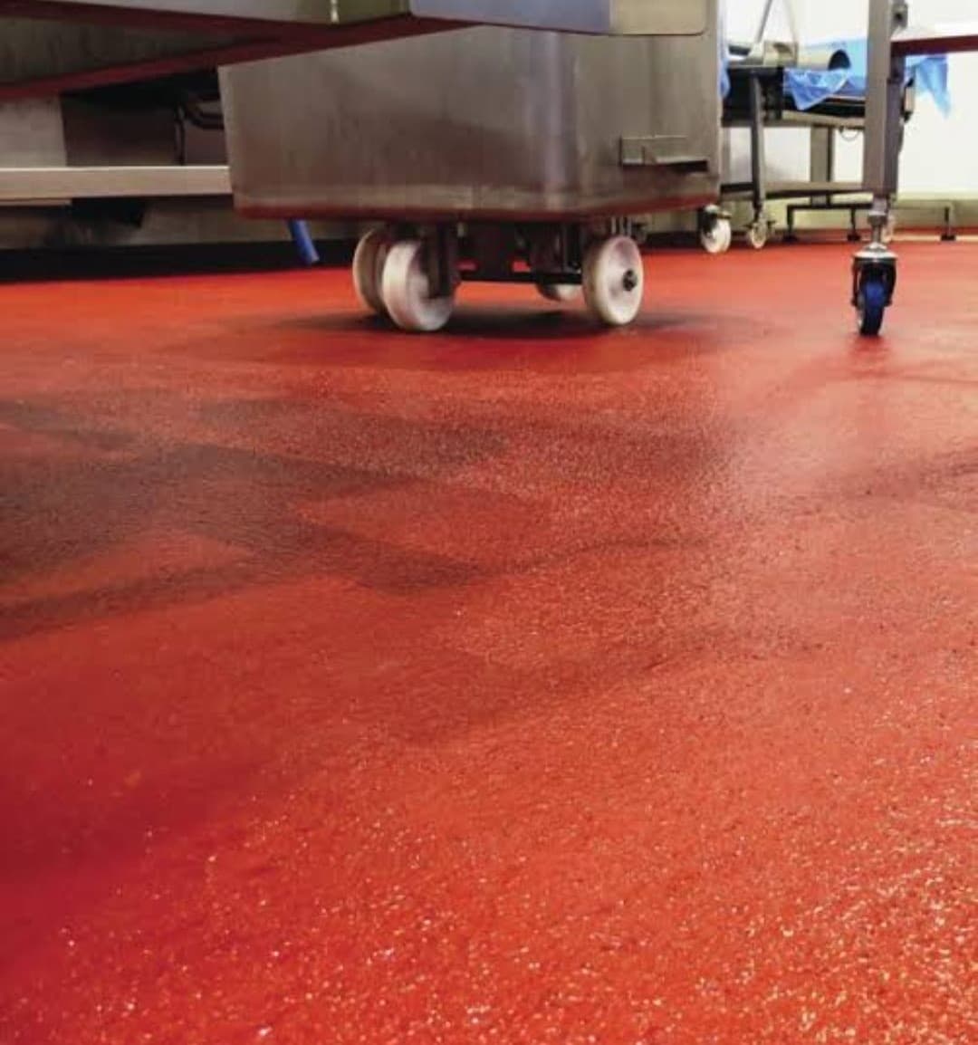 Polyurethane screed floor in a food processing environment